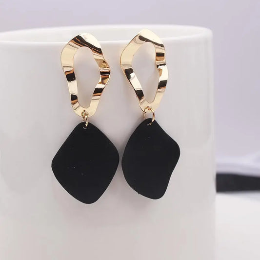 2019 Retro Vintage Statement Earrings White Geometric Long Dangle Earrings for Women Wedding Party Christmas Gift Wholesale