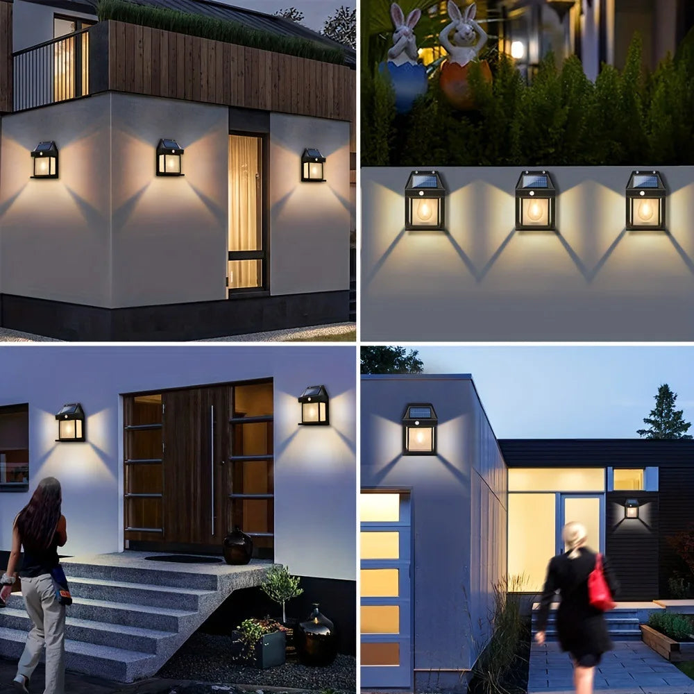 Outdoor Solar Tungsten Wall Light with Motion Sensor IP65 Waterproof