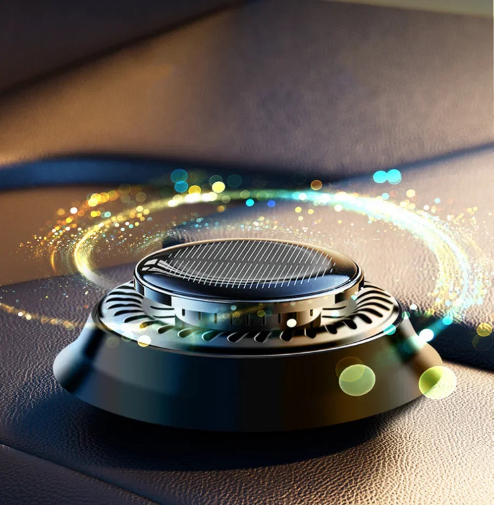 Solar Powered Car Rotating Aromatherapy Car Air Freshener Fragrance