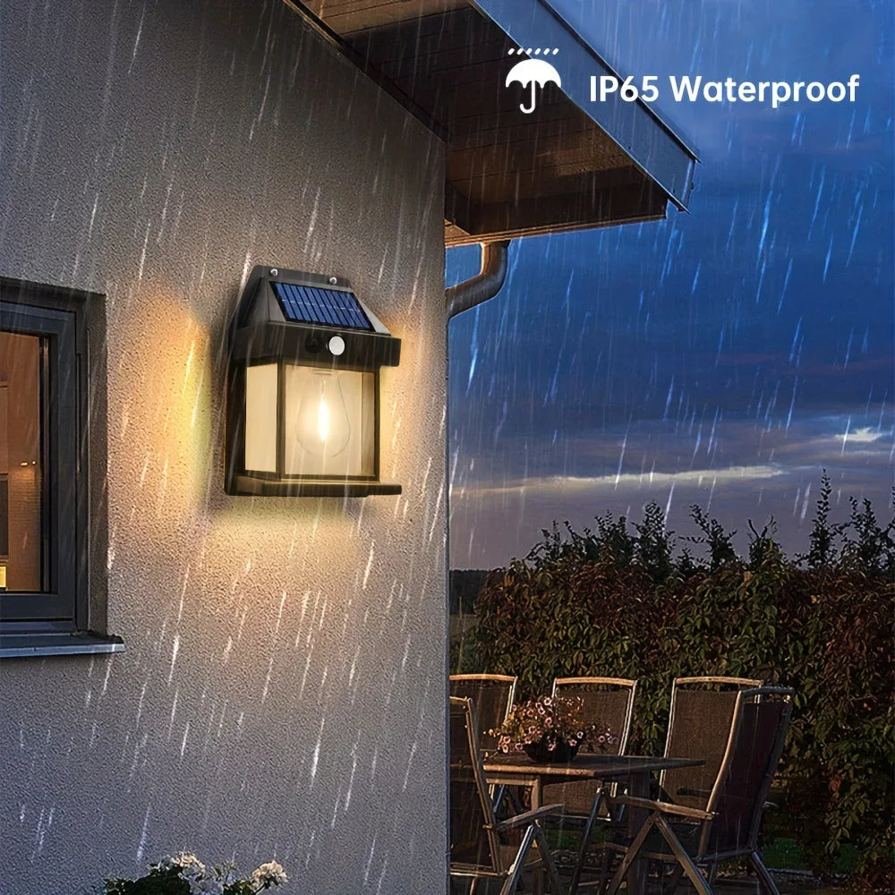 Outdoor Solar Tungsten Wall Light with Motion Sensor IP65 Waterproof