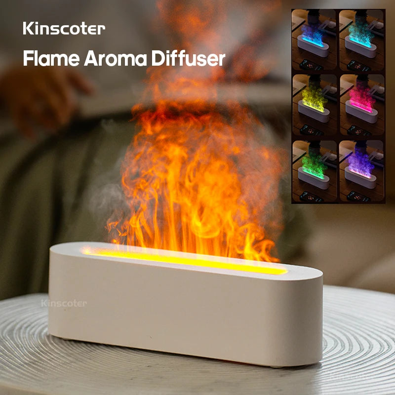 KINSCOTER Essential Oil Aroma Diffuser Flame Air Humidifier