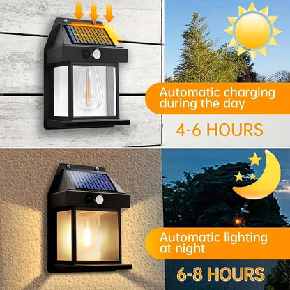 Outdoor Solar Tungsten Wall Light with Motion Sensor IP65 Waterproof