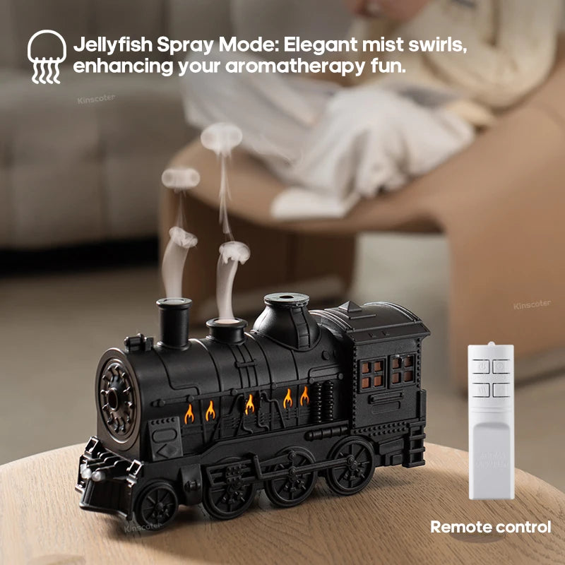 New Retro Train Air Humidifier Ultrasonic Aroma Essential Oil