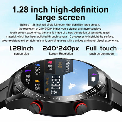 ECG+PPG Bluetooth Call Smart Watch Men Laser Health Blood