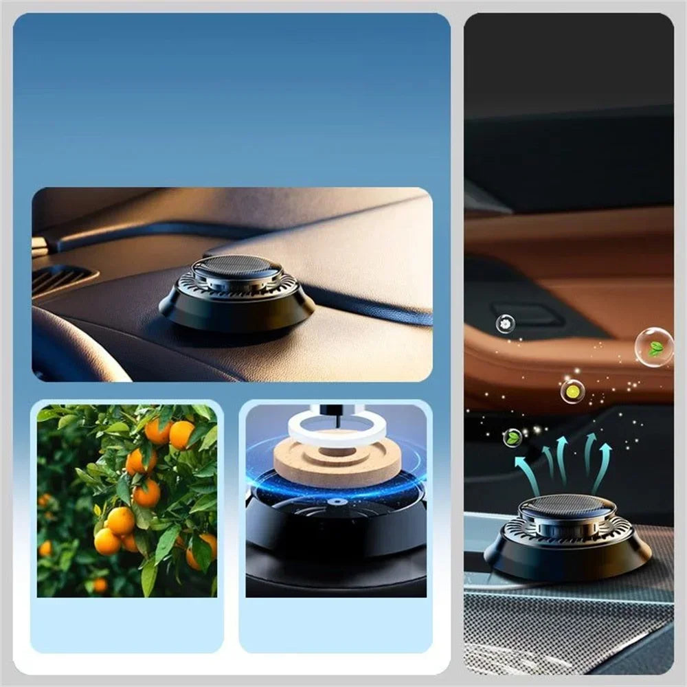 Solar Powered Car Rotating Aromatherapy Car Air Freshener Fragrance