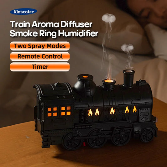 New Retro Train Air Humidifier Ultrasonic Aroma Essential Oil