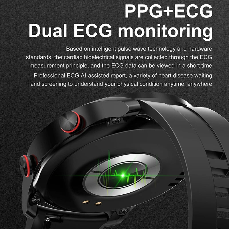 ECG+PPG Bluetooth Call Smart Watch Men Laser Health Blood