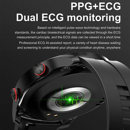 ECG+PPG Bluetooth Call Smart Watch Men Laser Health Blood